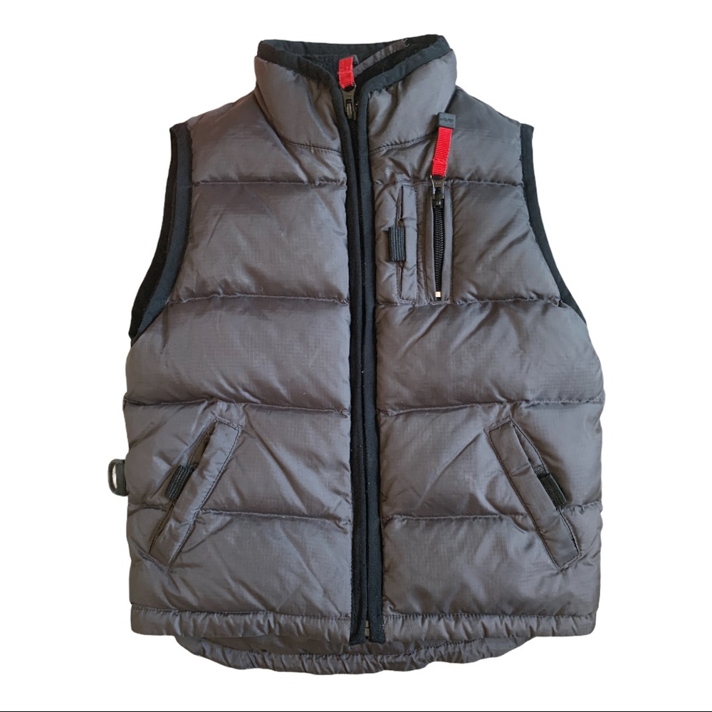 GAP Toddler Boys Gray & Black Puffer Vest Size 4